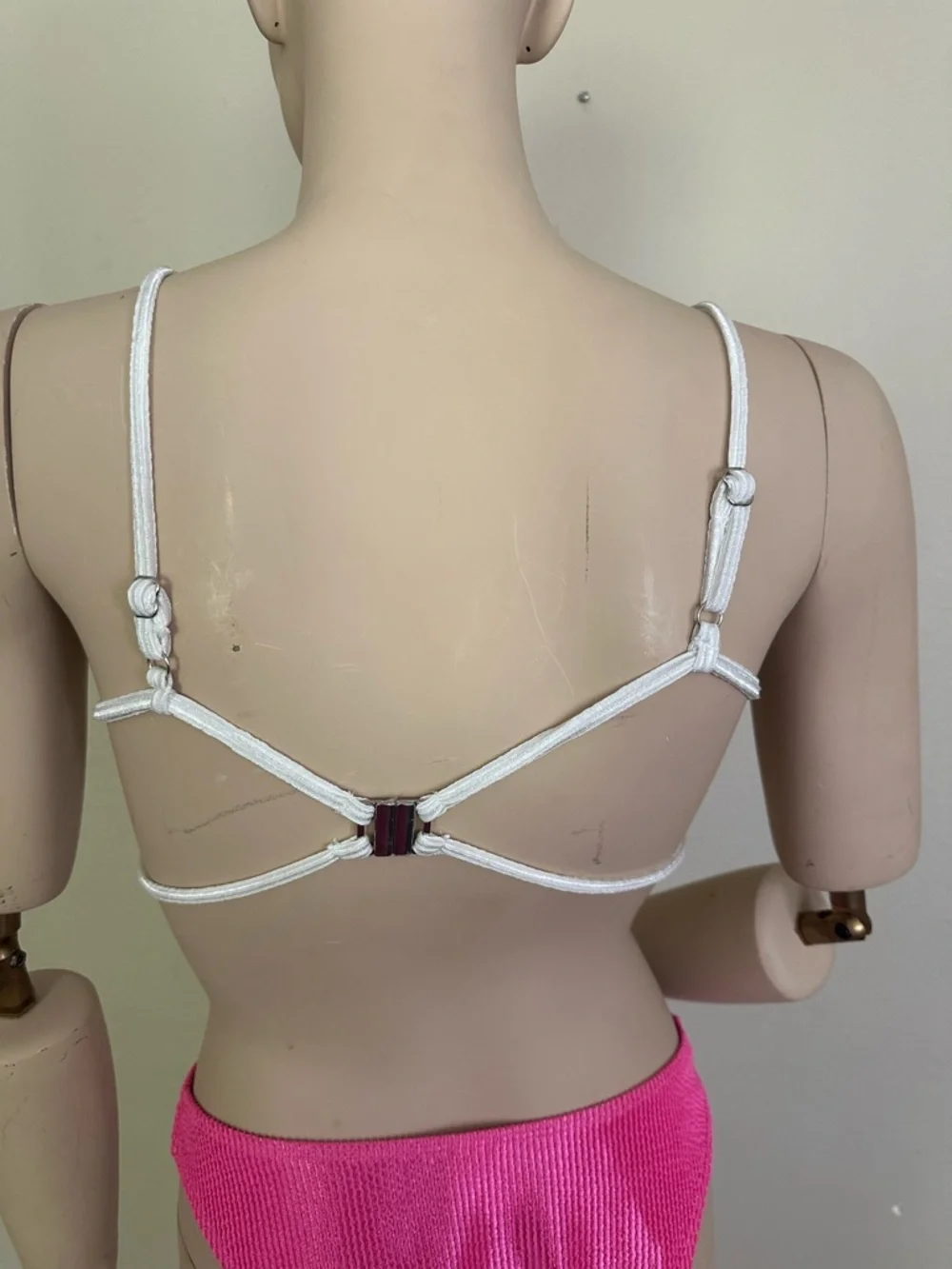 White Ribbed Bikini Top - Women Swim Bikini NWOT